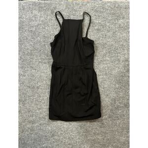 12th Love Womens Large Black Mini Dress Zip-Up Strappy